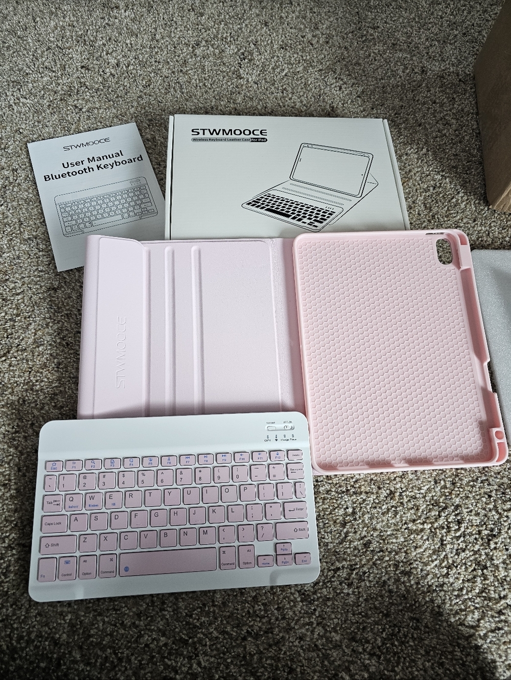 Pink Bluetooth Keyboard Case for Ipad